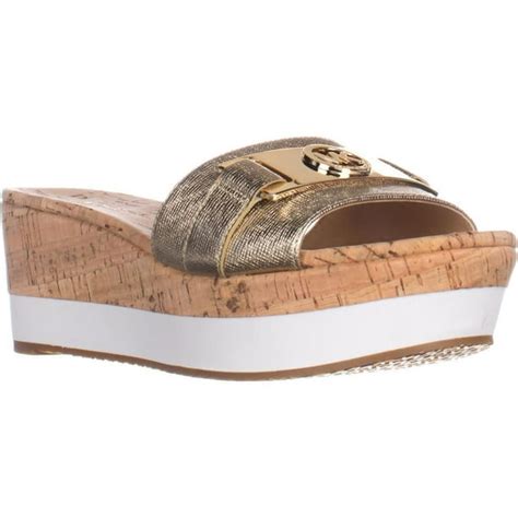 michael kors slide sandals gold|Michael Kors slides size 11.